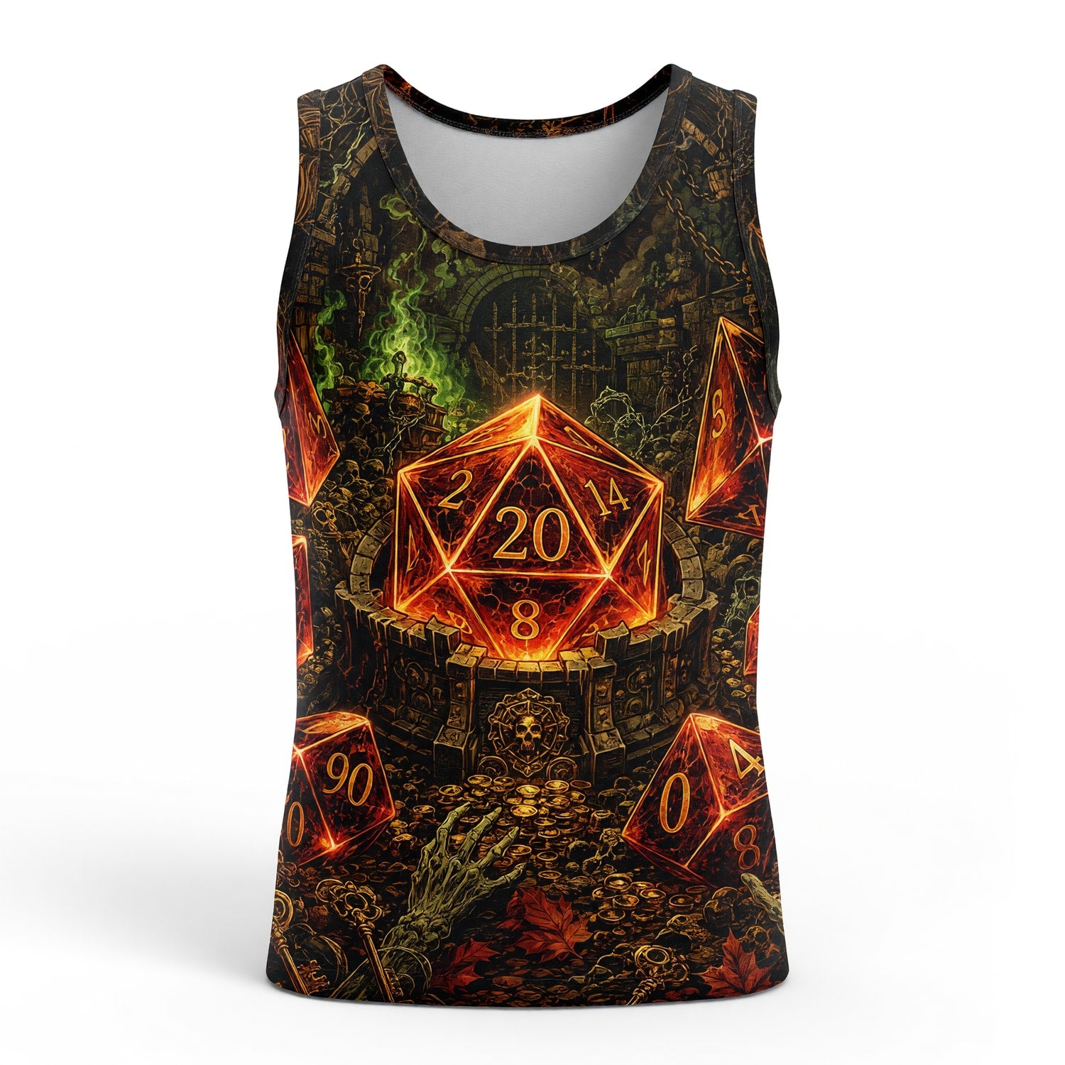 Dice Halloween AOP T-Shirt - Dark Fantasy RPG Dungeonwear