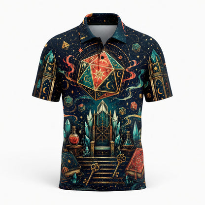 Arcane D20 Throne AOP Apparel - Fantasy RPG Wizard Design
