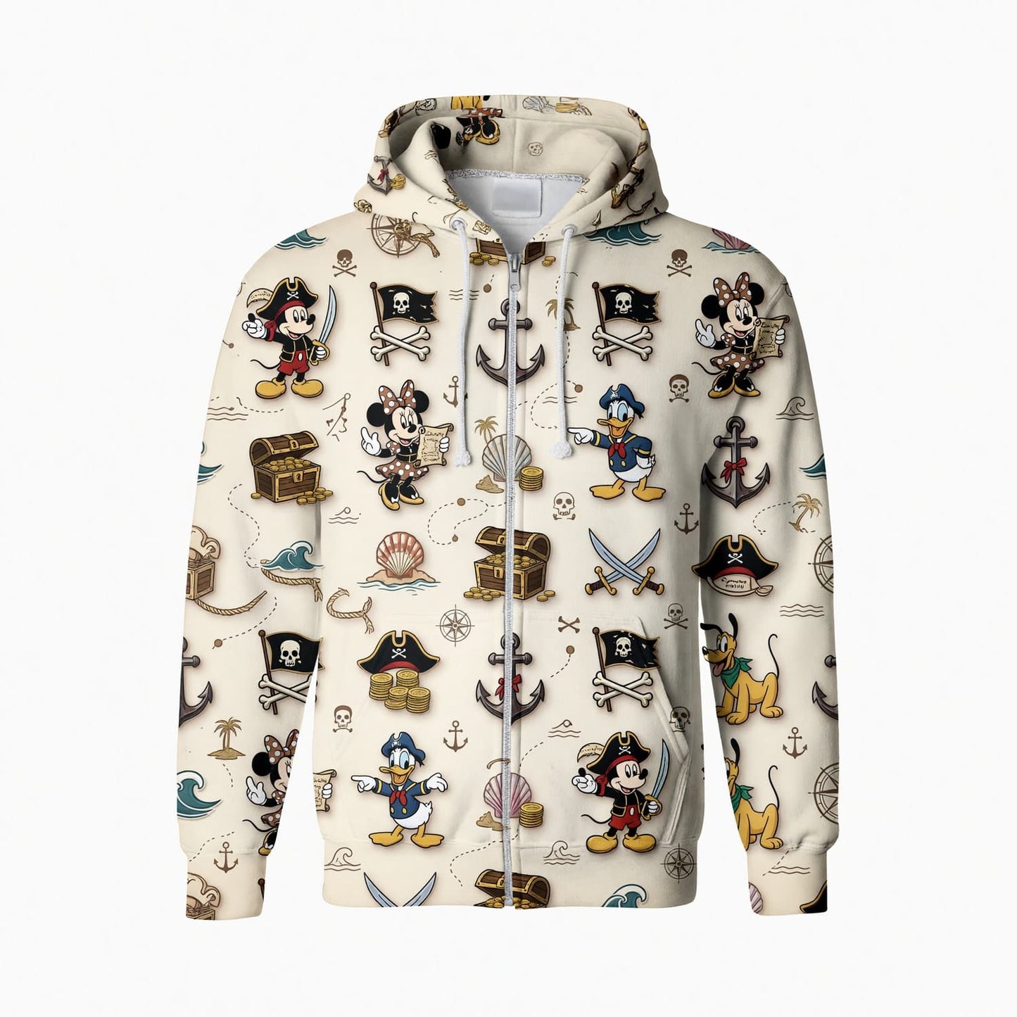Pirate Mouse AOP T-Shirt - Cartoon Character Pattern