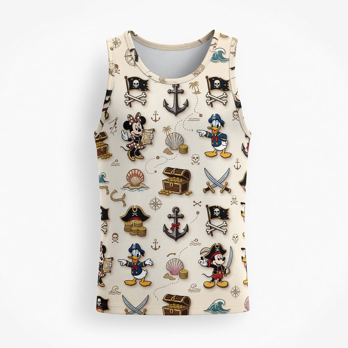 Pirate Mouse AOP T-Shirt - Cartoon Character Pattern