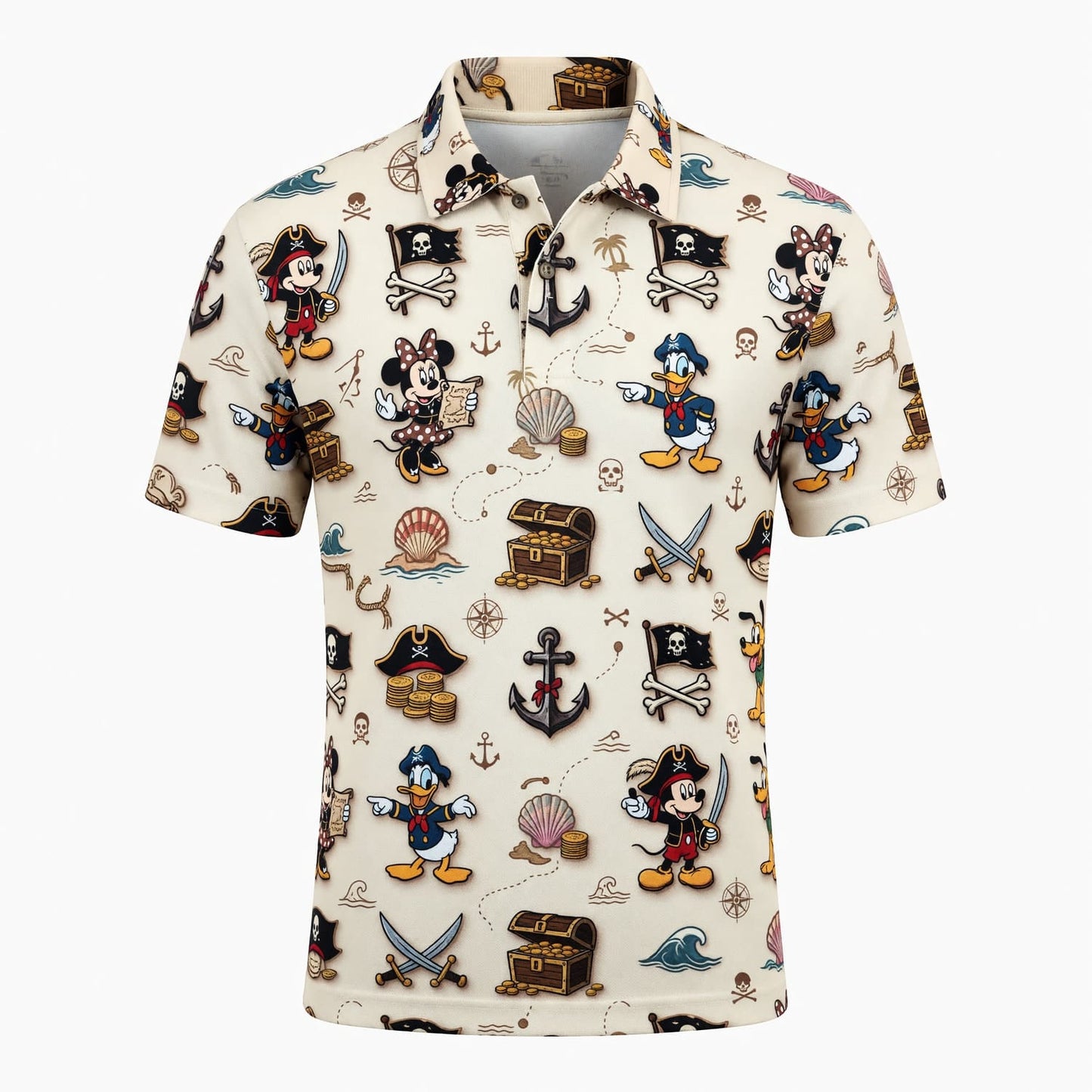 Pirate Mouse AOP T-Shirt - Cartoon Character Pattern