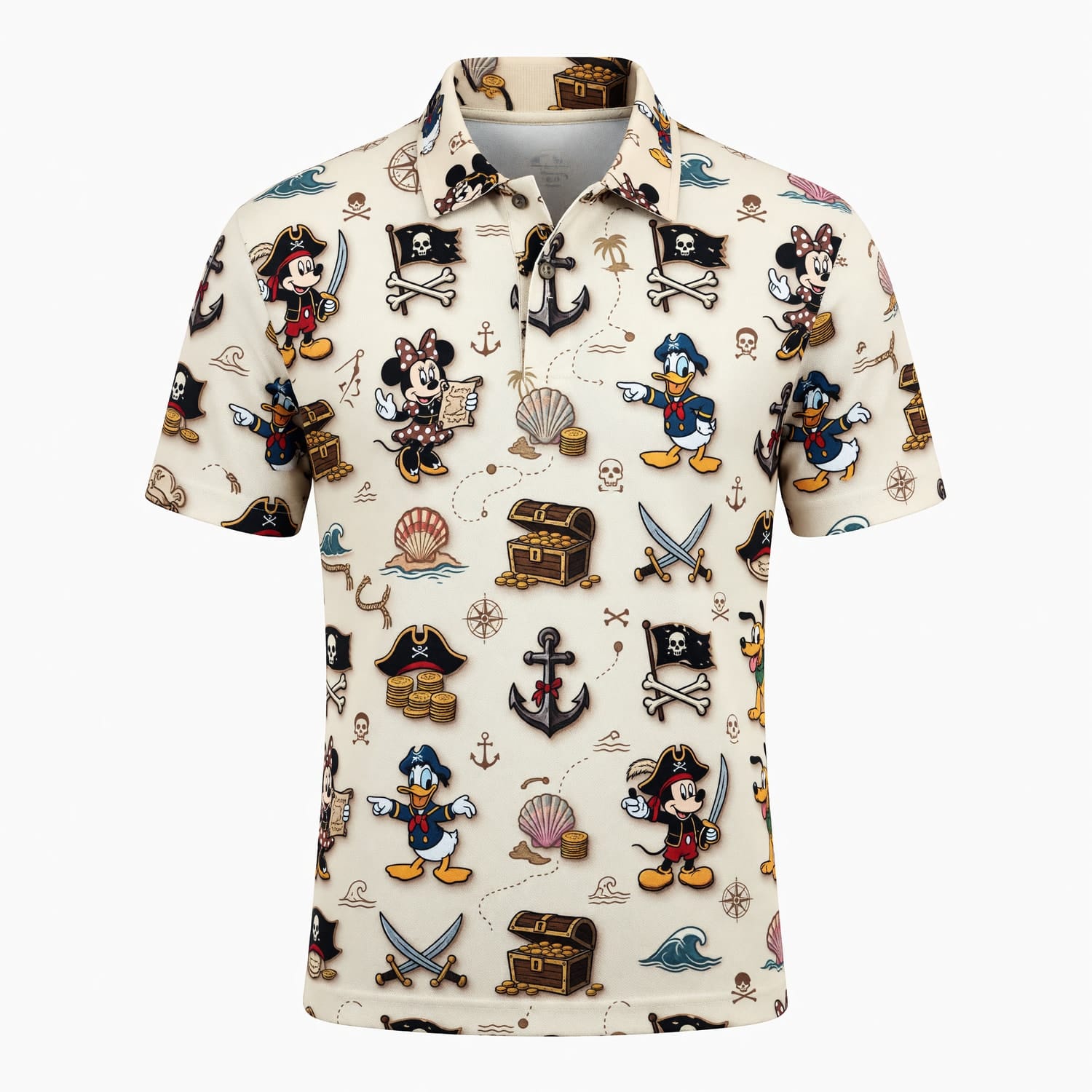 Pirate Mouse AOP T-Shirt - Cartoon Character Pattern