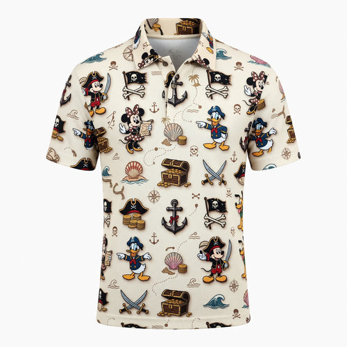 Pirate Mouse AOP T-Shirt - Cartoon Character Pattern