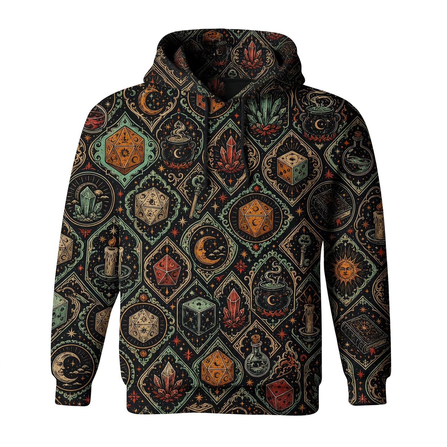 Mystic Dice AOP T-Shirt - Witchcraft Fantasy Occult Pattern