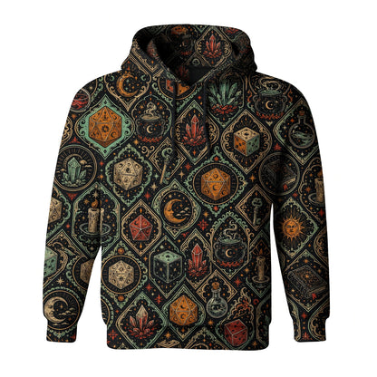 Mystic Dice AOP T-Shirt - Witchcraft Fantasy Occult Pattern