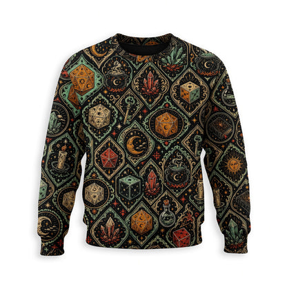 Mystic Dice AOP T-Shirt - Witchcraft Fantasy Occult Pattern