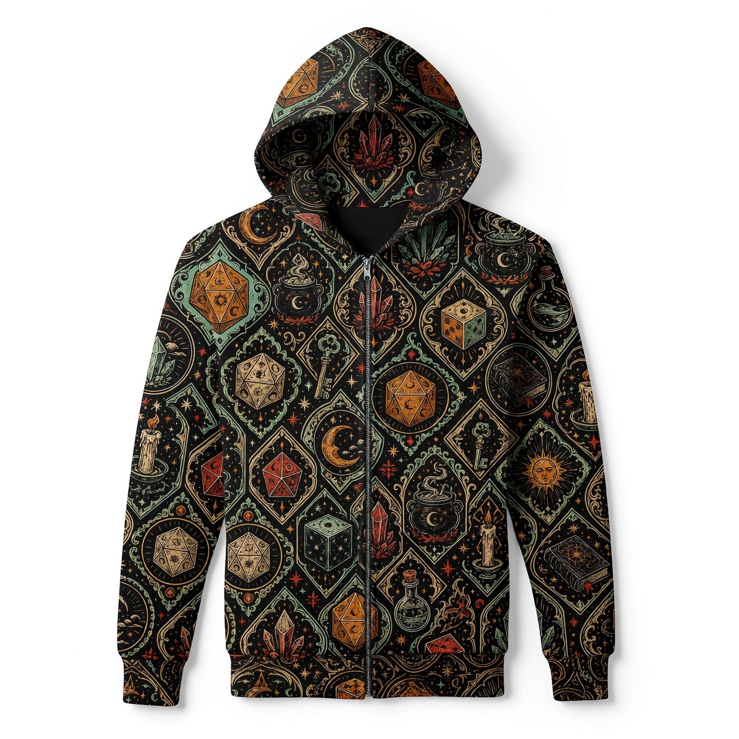 Mystic Dice AOP T-Shirt - Witchcraft Fantasy Occult Pattern