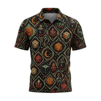 Mystic Dice AOP T-Shirt - Witchcraft Fantasy Occult Pattern