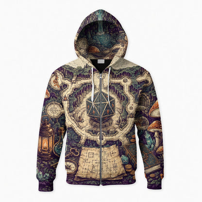 Fantasy Dungeon D20 Map AOP T-Shirt - Fantasy Dungeon RPG Streetwear