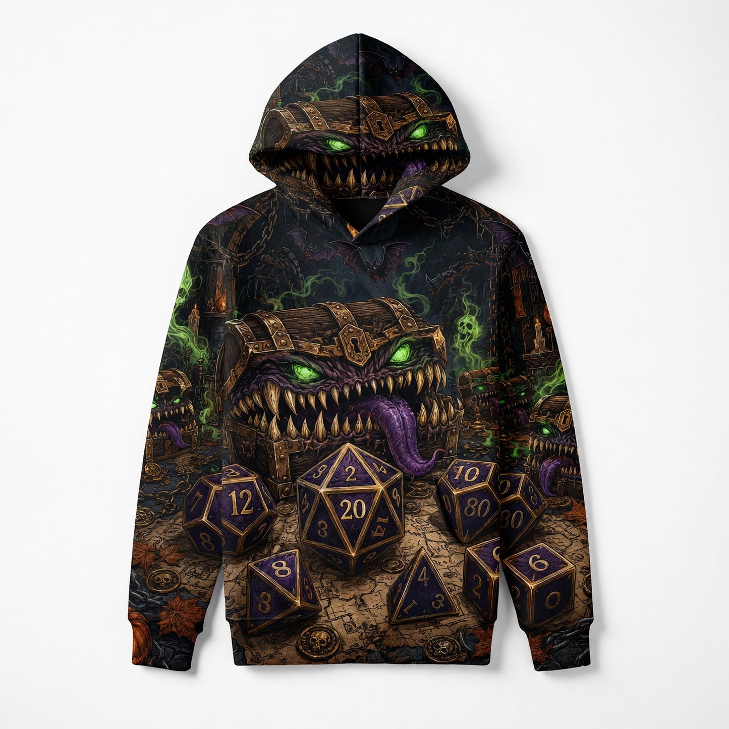 Mimic Dice AOP T-Shirt - Halloween Dungeon Fantasy RPG