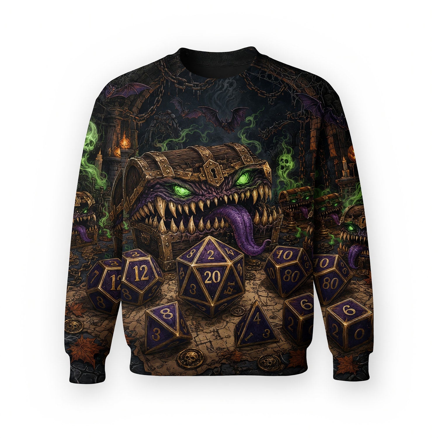 Mimic Dice AOP T-Shirt - Halloween Dungeon Fantasy RPG