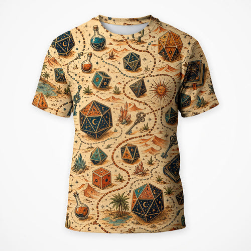 Mystical Dice Desert AOP T-Shirt - Fantasy RPG Streetwear