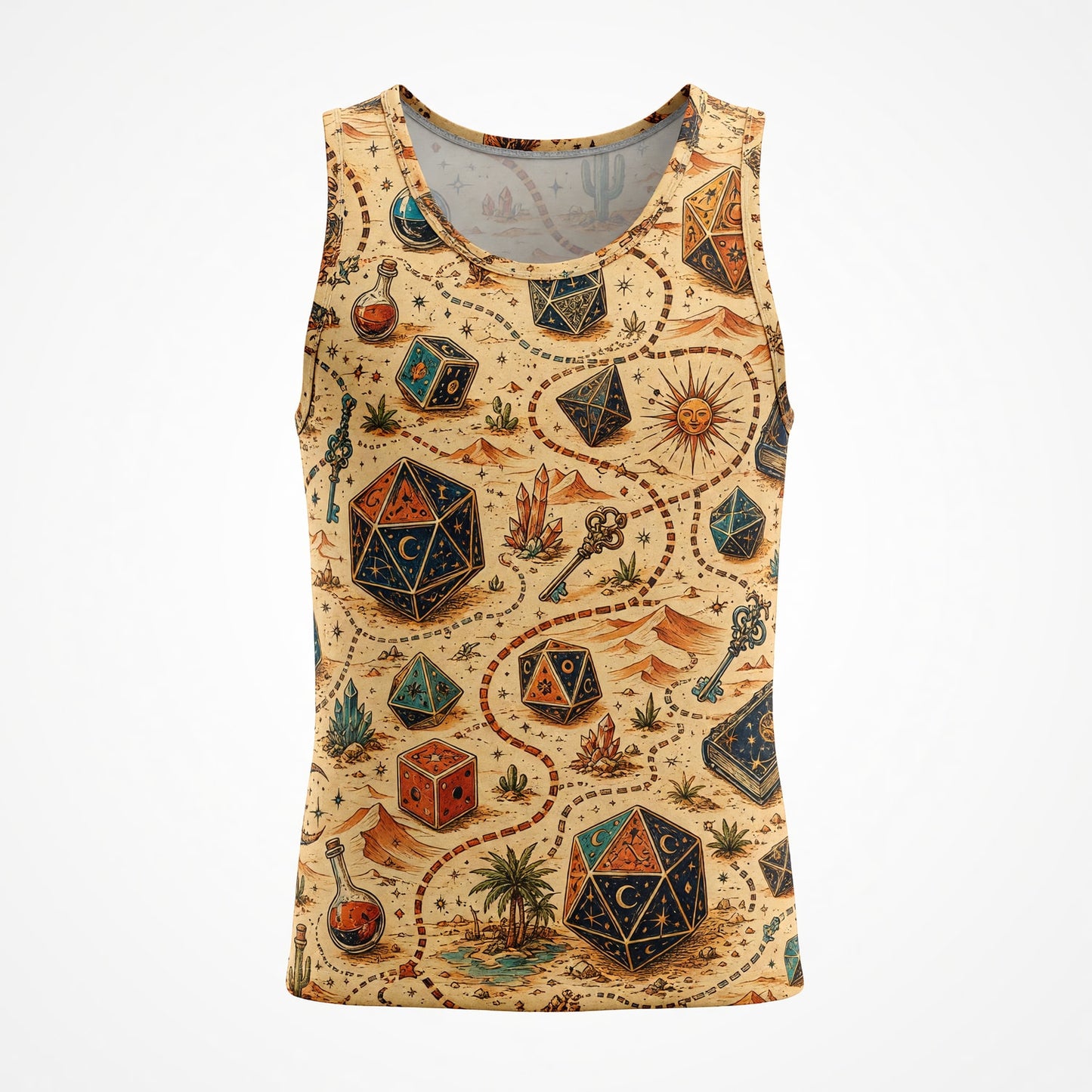 Mystical Dice Desert AOP T-Shirt - Fantasy RPG Streetwear