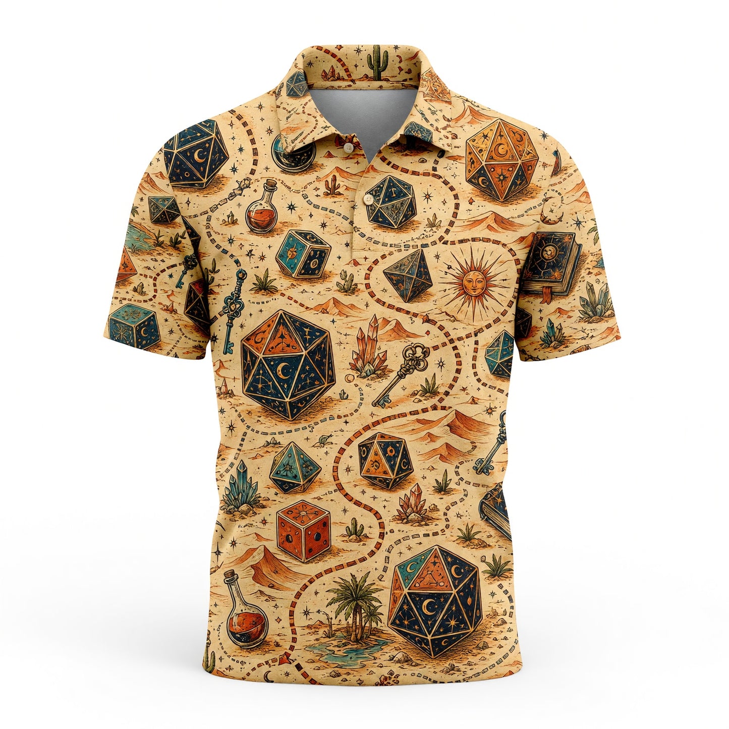 Mystical Dice Desert AOP T-Shirt - Fantasy RPG Streetwear