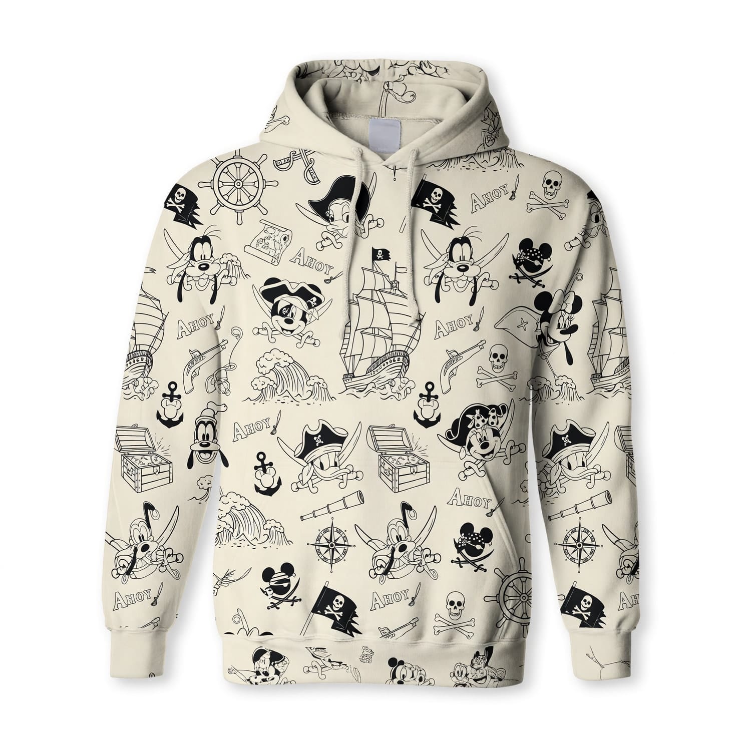 Pirate AOP T-Shirt - Mouse Duck Silly Dog Pattern