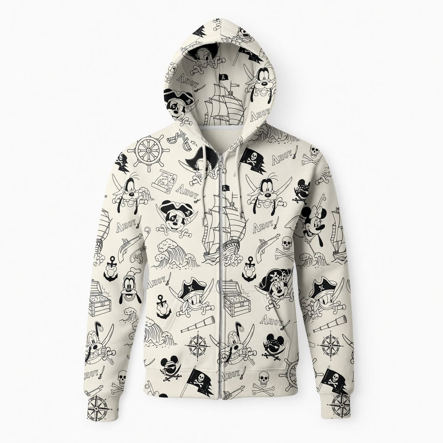 Pirate AOP T-Shirt - Mouse Duck Silly Dog Pattern