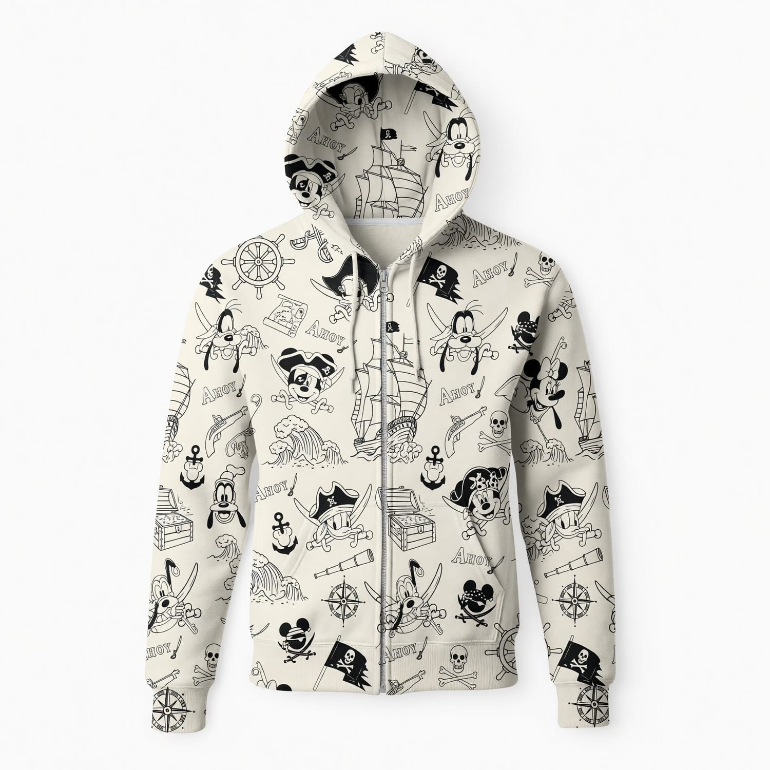 Pirate AOP T-Shirt - Mouse Duck Silly Dog Pattern