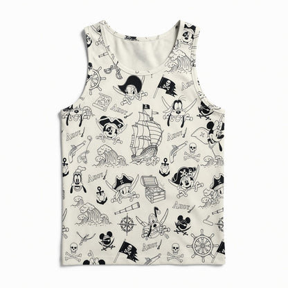 Pirate AOP T-Shirt - Mouse Duck Silly Dog Pattern