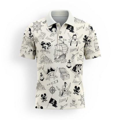 Pirate AOP T-Shirt - Mouse Duck Silly Dog Pattern