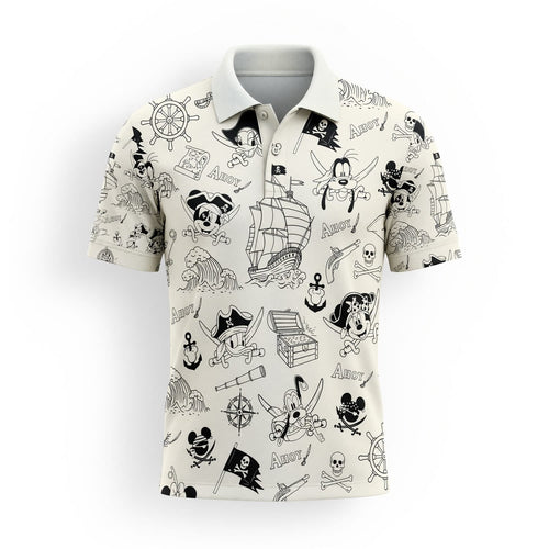 Pirate AOP T-Shirt - Mouse Duck Silly Dog Pattern