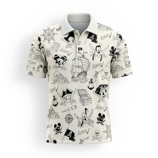 Pirate AOP T-Shirt - Mouse Duck Silly Dog Pattern