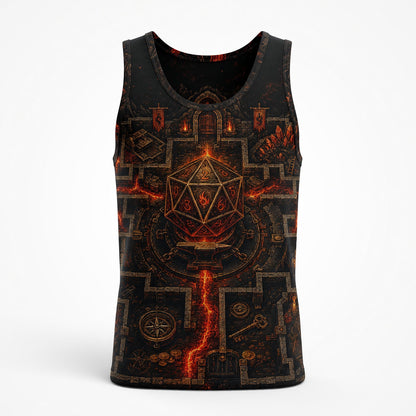 D20 Dungeon Maze AOP T-Shirt - Dark Fantasy RPG Streetwear
