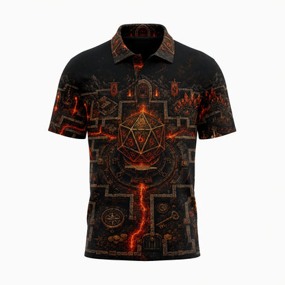 D20 Dungeon Maze AOP T-Shirt - Dark Fantasy RPG Streetwear