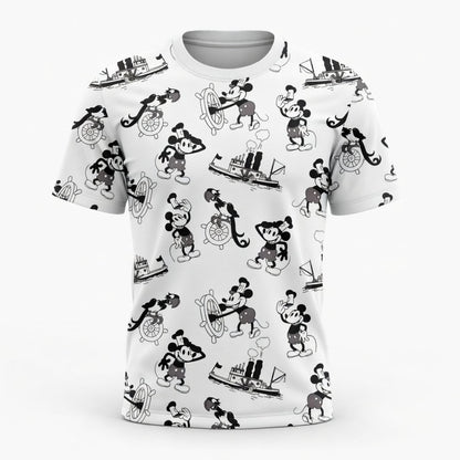 Vintage Steamboat Mouse AOP Apparel - Vintage Nautical Pattern