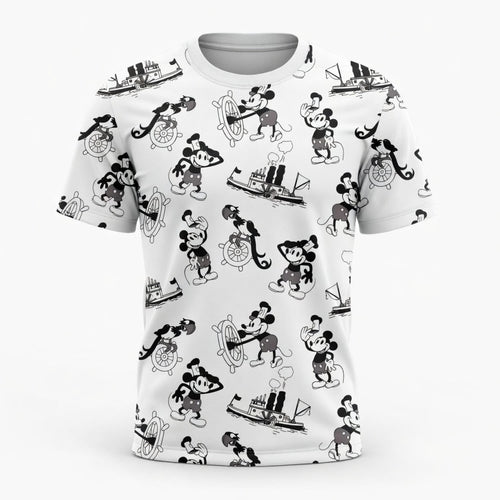 Vintage Steamboat Mouse AOP Apparel - Vintage Nautical Pattern