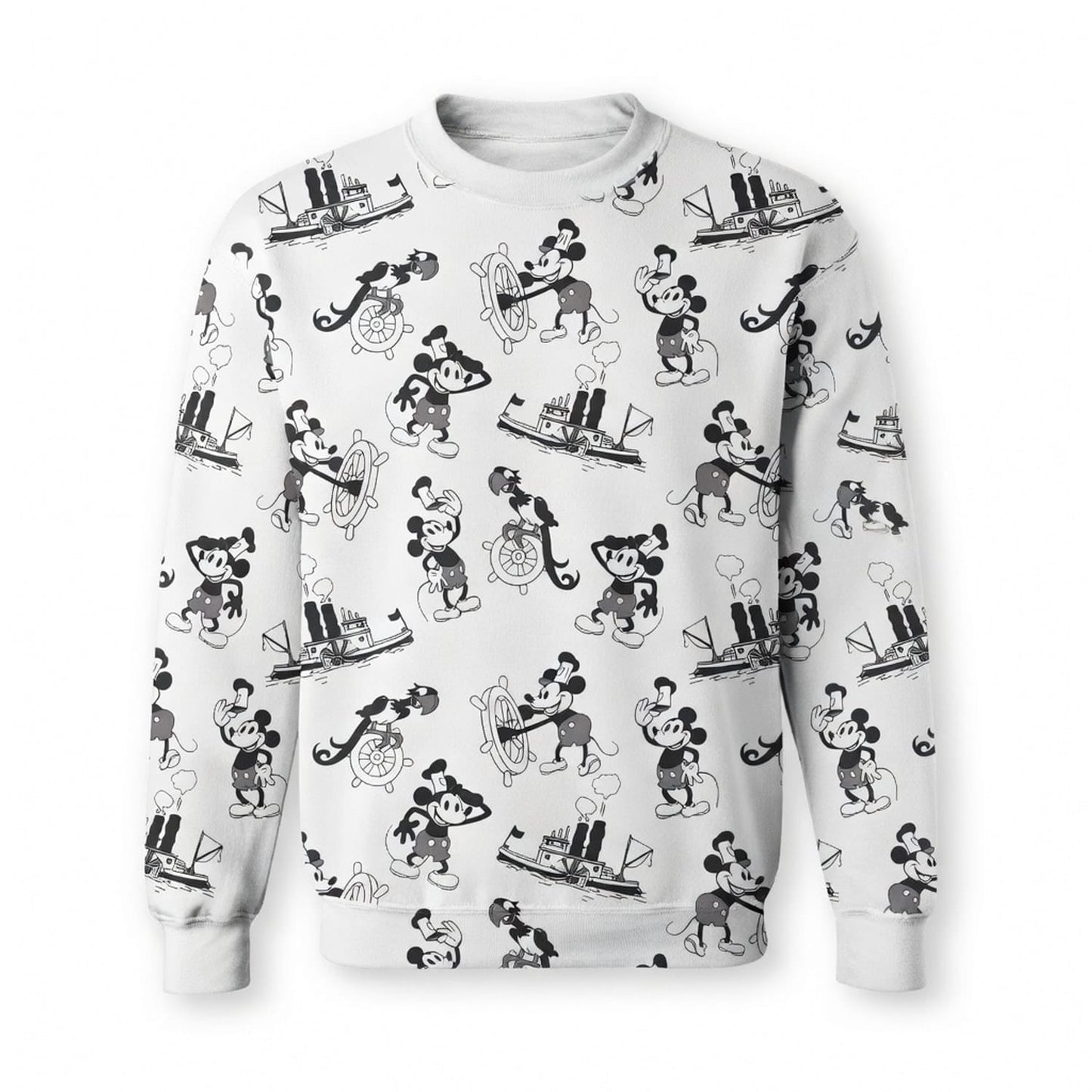 Vintage Steamboat Mouse AOP Apparel - Vintage Nautical Pattern