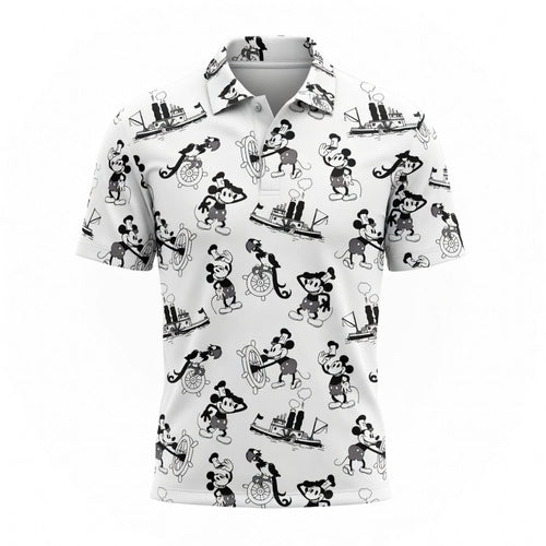 Vintage Steamboat Mouse AOP Apparel - Vintage Nautical Pattern