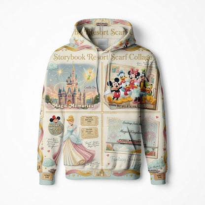 Castle Park AOP Apparel - Vintage Storybook Collage Scarf