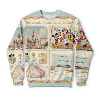 Castle Park AOP Apparel - Vintage Storybook Collage Scarf