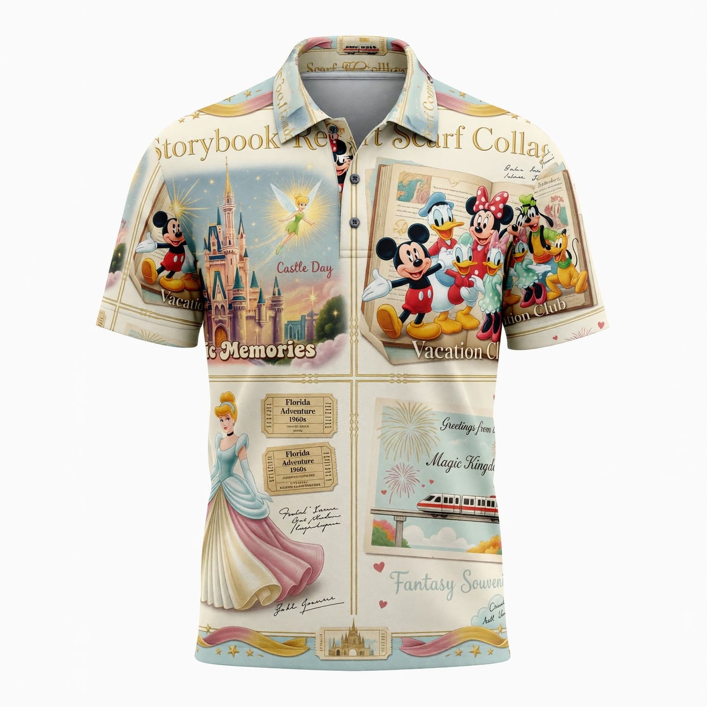 Castle Park AOP Apparel - Vintage Storybook Collage Scarf
