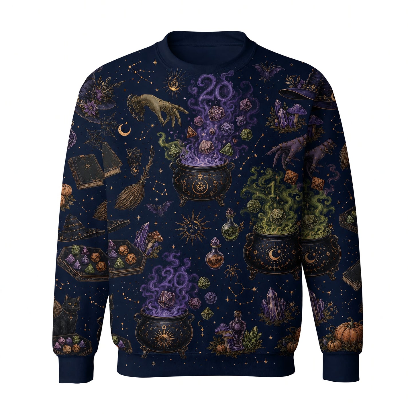 Witch Dice AOP T-Shirt - Mystic Cauldron Halloween Apparel