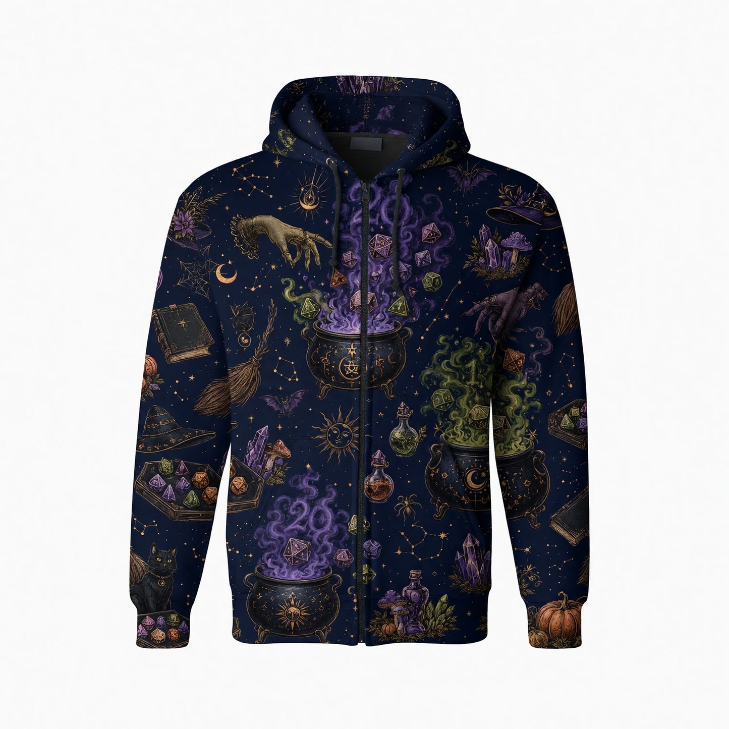 Witch Dice AOP T-Shirt - Mystic Cauldron Halloween Apparel