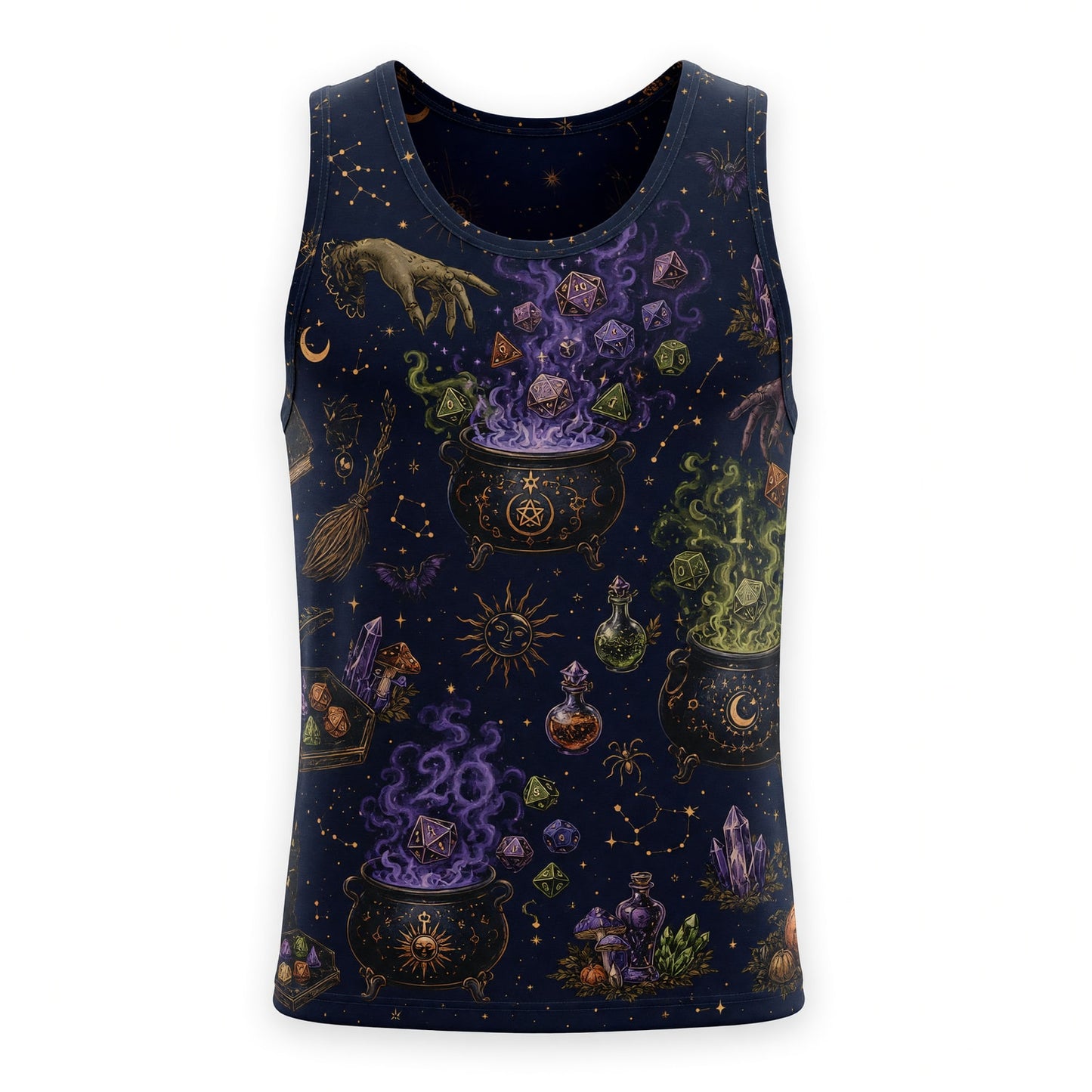 Witch Dice AOP T-Shirt - Mystic Cauldron Halloween Apparel