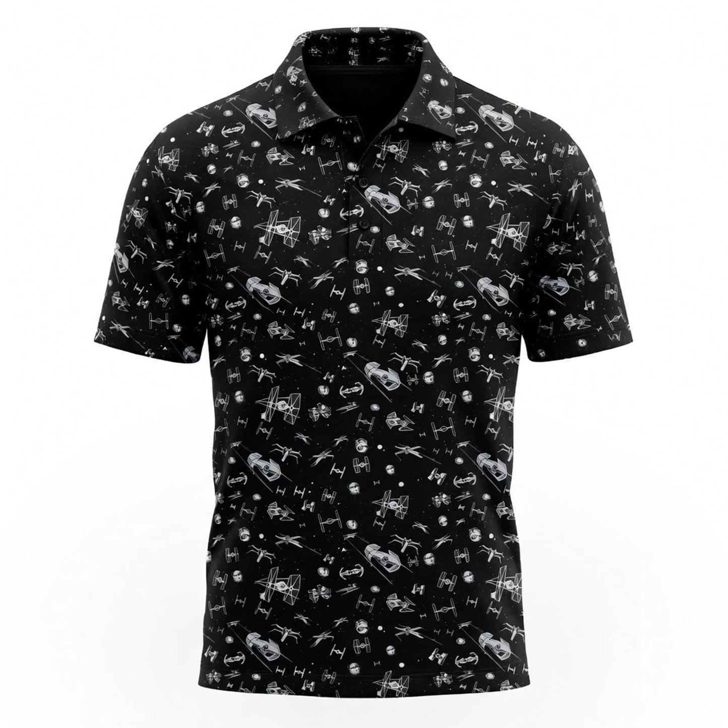 Galactic Mini Starship Icons AOP Apparel Galactic Spacecraft Black