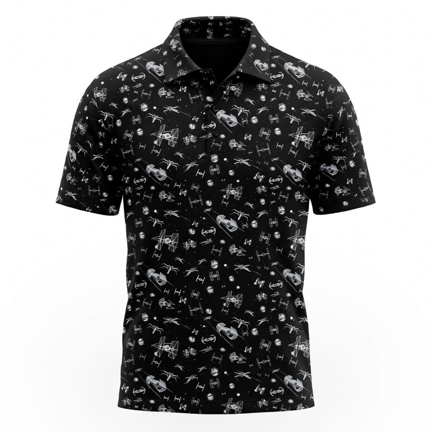 Galactic Mini Starship Icons AOP Apparel Galactic Spacecraft Black