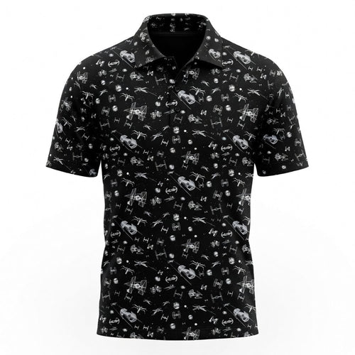 Galactic Mini Starship Icons AOP Apparel Galactic Spacecraft Black