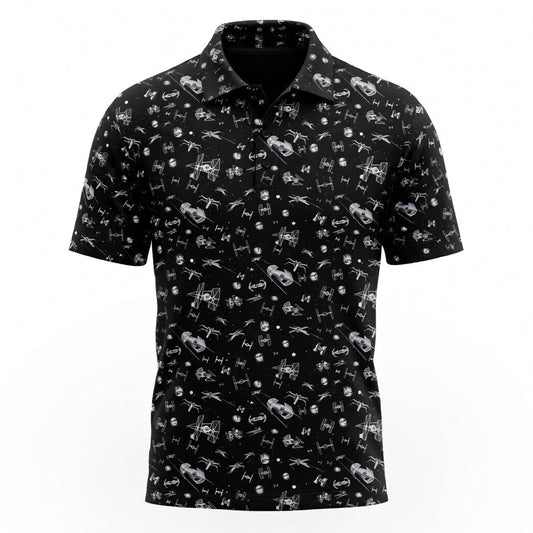 Galactic Mini Starship Icons AOP Apparel Galactic Spacecraft Black