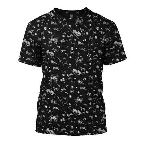 Galactic Mini Starship Icons AOP Apparel Galactic Spacecraft Black