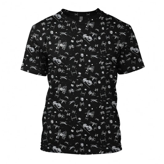 Galactic Mini Starship Icons AOP Apparel Galactic Spacecraft Black
