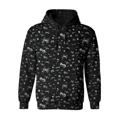 Galactic Mini Starship Icons AOP Apparel Galactic Spacecraft Black