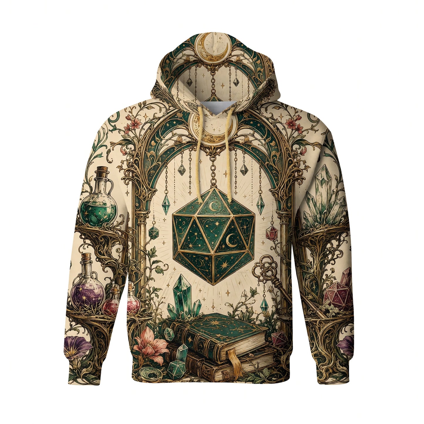 D20 Dice T-Shirt - Fantasy Wizard Crystal RPG Apparel