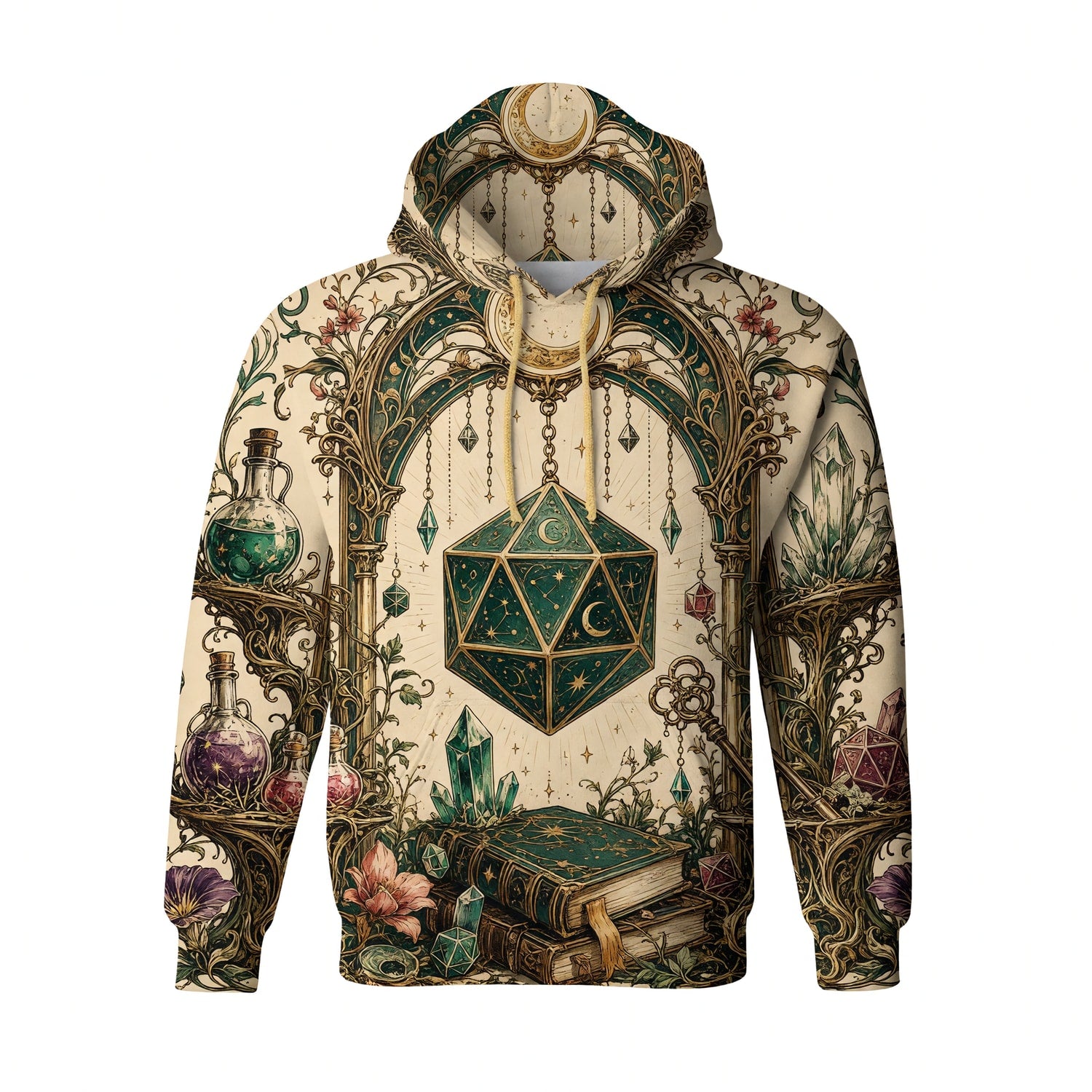 D20 Dice T-Shirt - Fantasy Wizard Crystal RPG Apparel