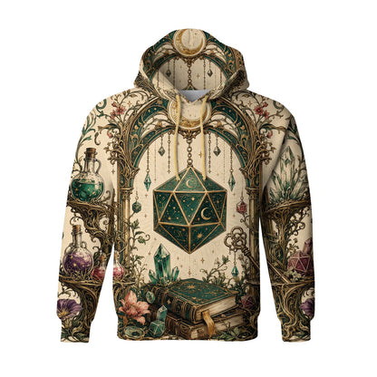 D20 Dice T-Shirt - Fantasy Wizard Crystal RPG Apparel