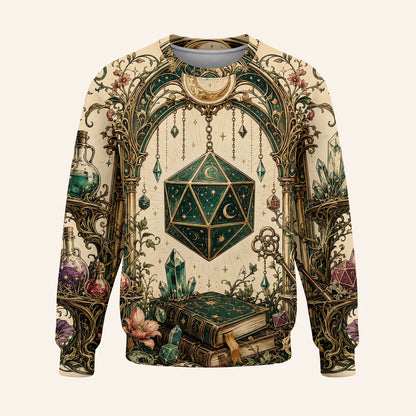 D20 Dice T-Shirt - Fantasy Wizard Crystal RPG Apparel