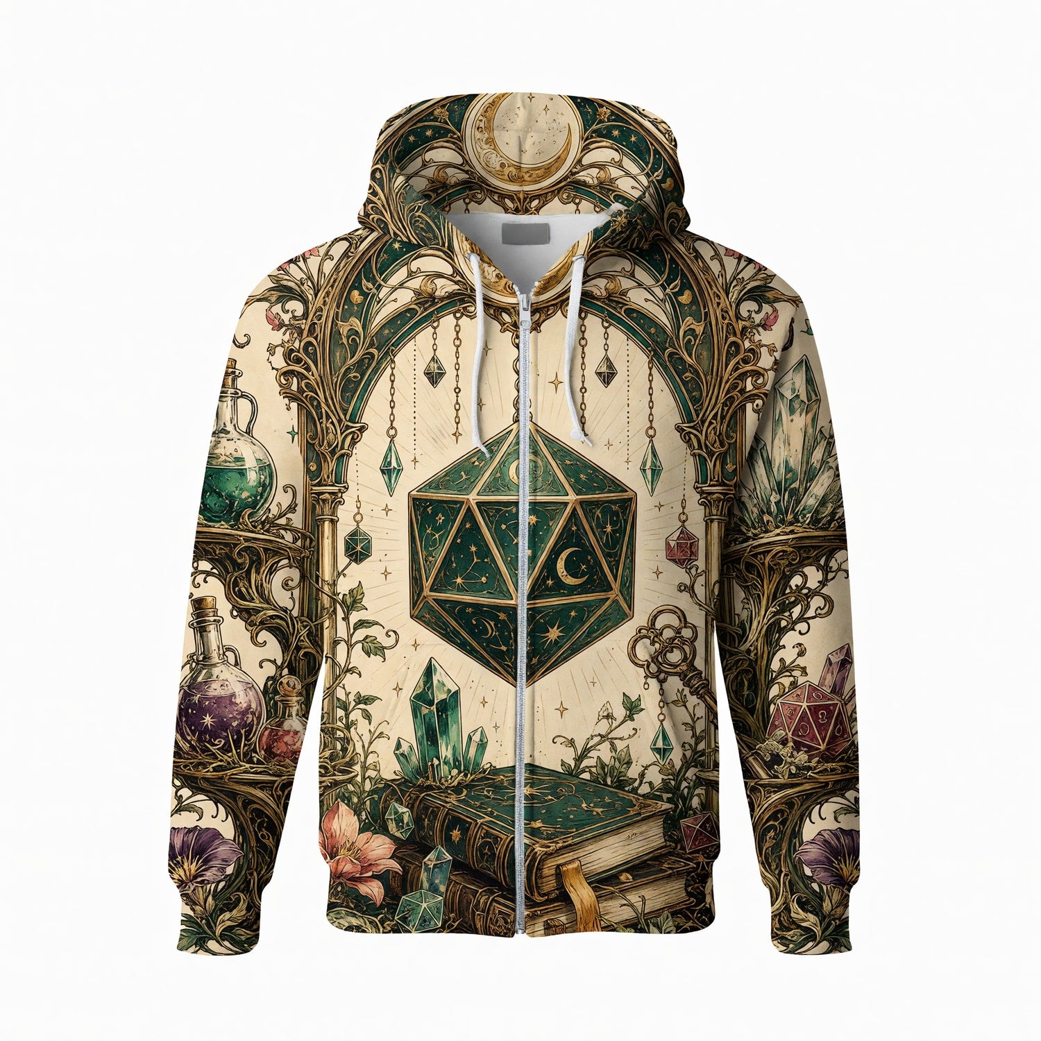 D20 Dice T-Shirt - Fantasy Wizard Crystal RPG Apparel
