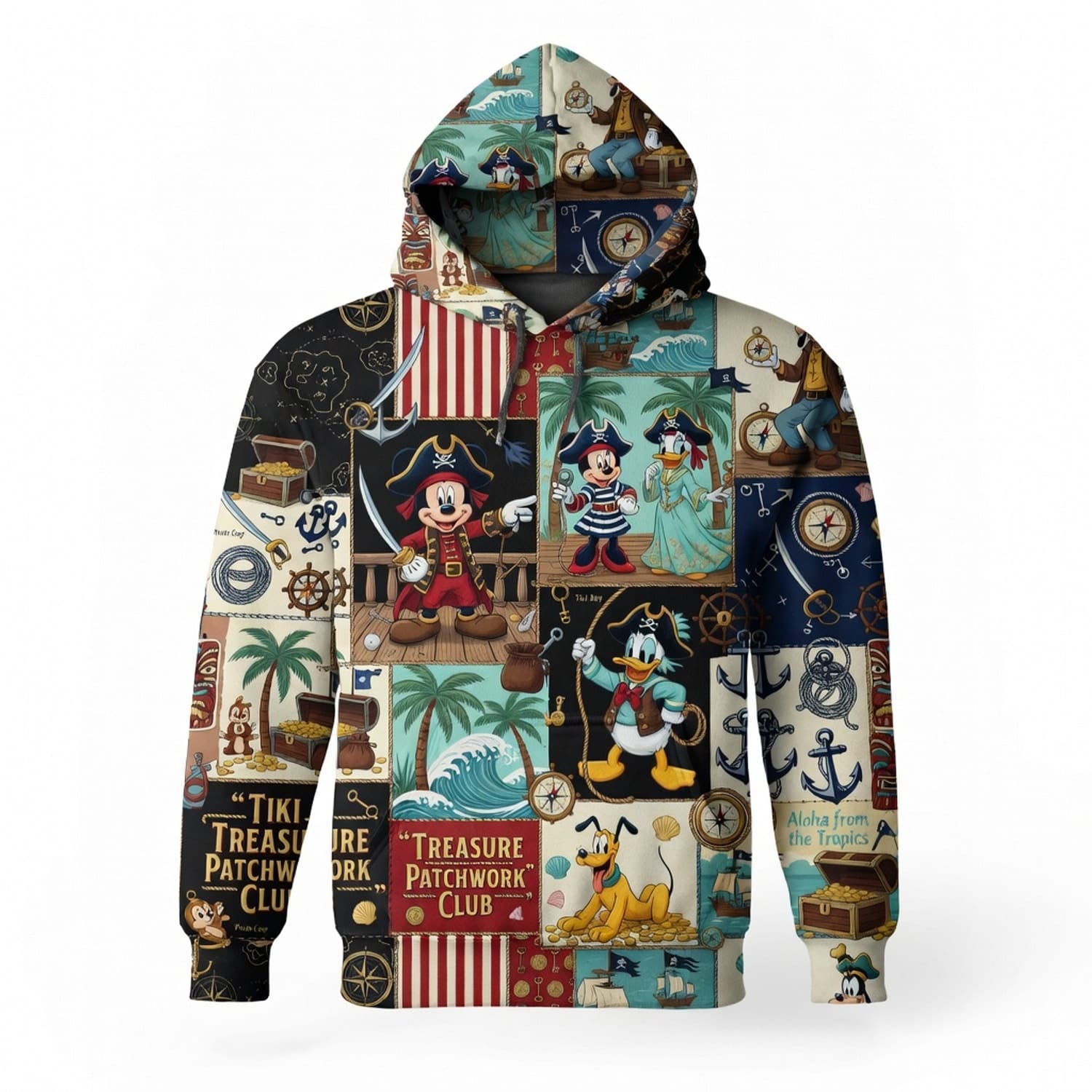 Pirate Mouse AOP T-Shirt - Treasure Patchwork Club